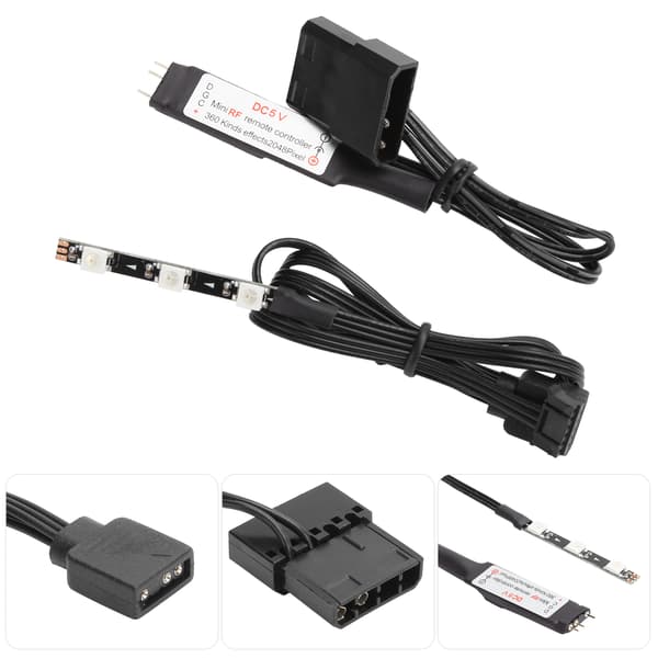 Fjärrkontrollset RGB Fullfärg Belysning CPU Vattenkylning Tank Controller Kit 5V