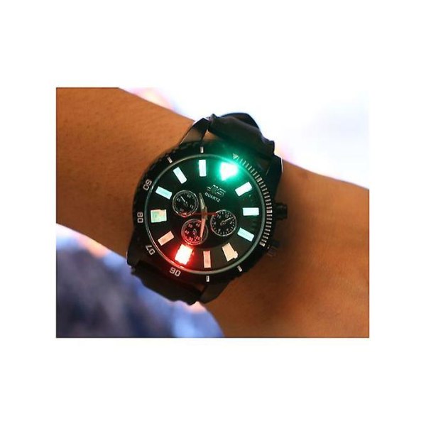 Musta vedenpitävä kvartsi led- watch silikonirannekkeella