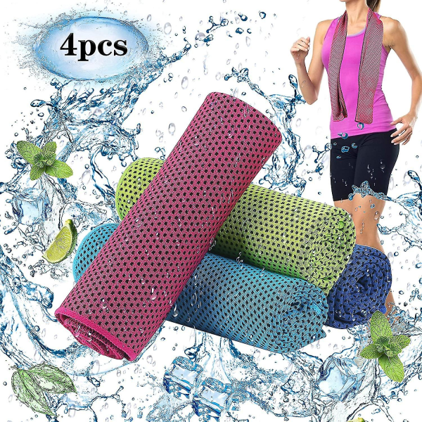 Ing Handduk 4 Pack Relief Microfiber Handdukar Lling Neck Wrap Ice Trasor/f For Sport Gym Fitness Cam Cykling Hi Ou Blue purple grey red green