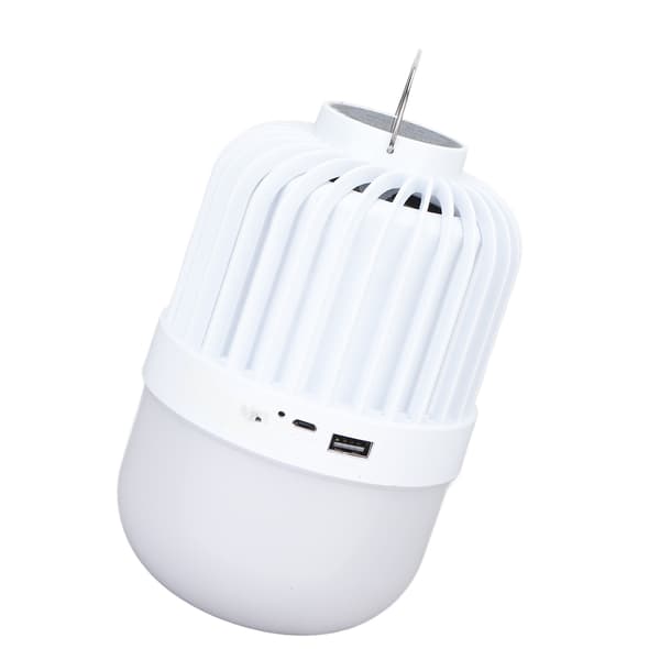 360 graders LED-campinglykt med høyttaler, 2000LM lysstyrke, USB-lading, 2 lysmoduser