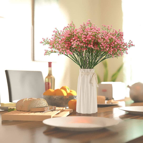 Kunstige Gypsophila buketter 12 stk. Falske ægte berøringsblomster til gør-det-selv bryllup dekoration Hjemmefest Blå Pink