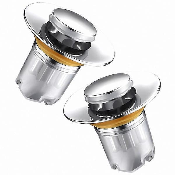 2-pakning moderne avløpsplugger for vask med korrosjonsbestandig design Silver 6.2x5.2cm