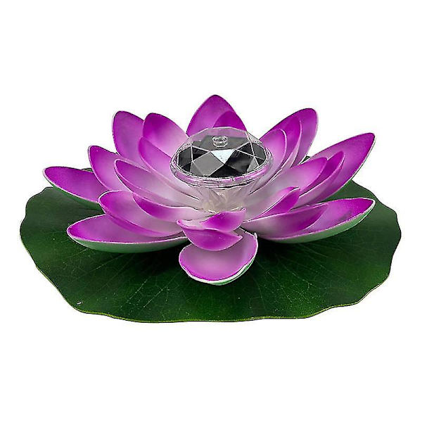Kelluva Lotus Light, aurinkoenergialla toimiva led-vesi liljakukkia tekokukka yölamppu, valkoinen Purple