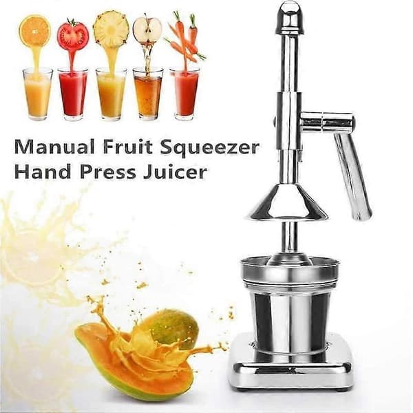 Manuel citruspress i rustfrit stål, 45 cm høj appelsinpresser til frisk juiceudvinding