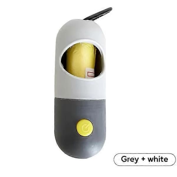 【BQ】Avfallsposedispenser for kjæledyr med LED-lys Nedbrytbare hundeposer Bærbar White