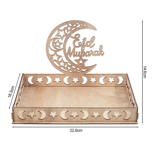 Puinen Eid Mubarakin ruokatarjotin Ramadan-koristelu kotikakkunäyttelyyn Islamin muslimijuhlatarvikkeet Ramadan Kareem Eid -lahjat 2