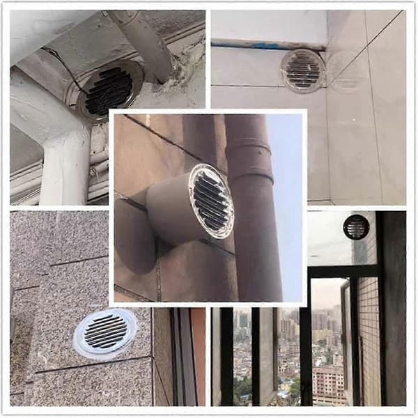 100 mm rundt ventilationsgitter i rustfrit stål til pejs, køkken, badeværelse, udstødningsrør (100 mm)