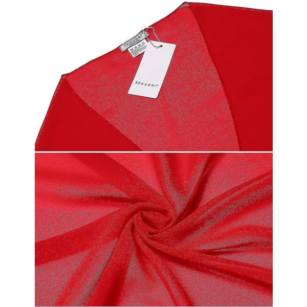 Kvinnor Korta Saronger Beach Wrap Sheer Bikini Wraps Chiffong Cover Ups RED XL