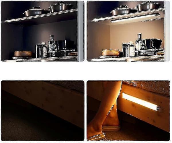 Bærbar lille lampe trådløs LED-underskabslys bevægelsessensoraktiveret natlys