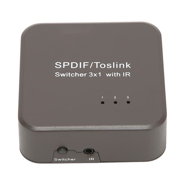 Digital Optisk Lydbryter 3 inn 1 ut Digital SPDIF Lydsplitter med Fjernkontroll