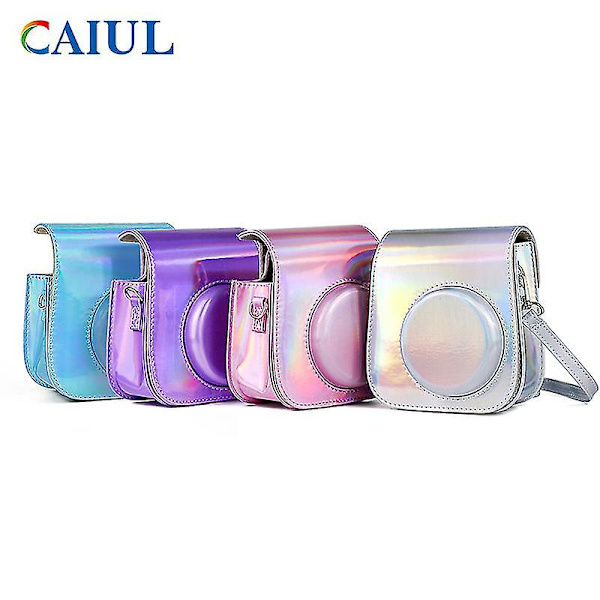 Instant Camera Case kompatibel med Instax Mini 11 Soft Pu-läderväska med ficka White