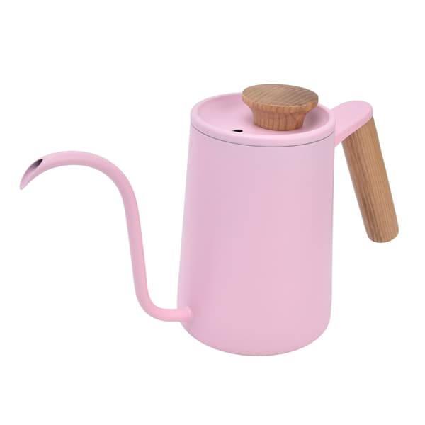 Rustfri Stål Gooseneck Dryp Kaffekande 600ml Pink Tekedel