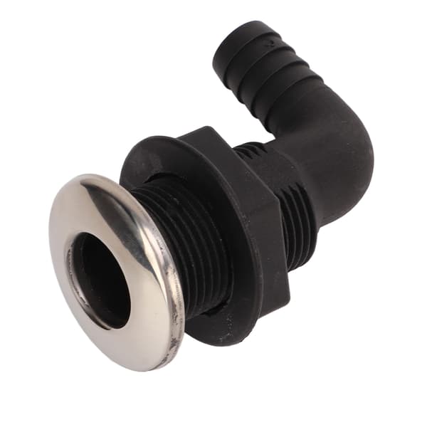 3/4 tommer Marine Albue Nylon Skrog Slangeforbindelse Sort Marine Hardware