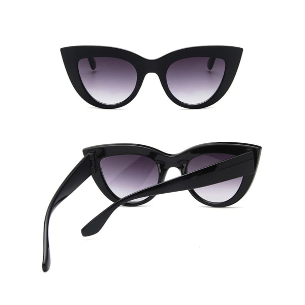 Retro Cat Eye Solglasögon Dammärke Designer Vintage Cateye Black