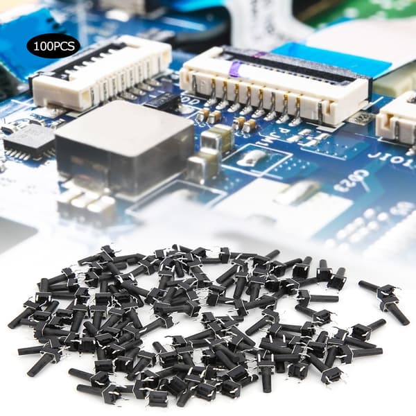 100 stk. Momentær taktil kontakt Micro Button Engineering Plastic DC 12V 50mA DIP 6x6x15mm