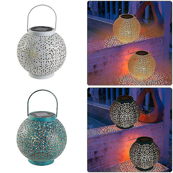 Led Solar Hollow Projection Light Takorauta riippuvat puutarhalamput White