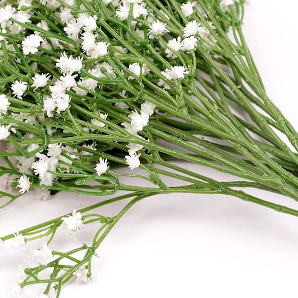 Artificiell Gypsophila 12st vit sidenblomma för bröllop, fest, brud, kontorsinredning