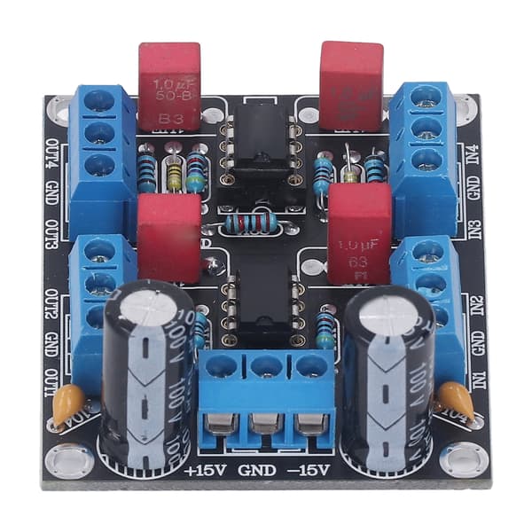 Chip Driver Board 2 Strømforsyning 4 Kanaler Forforsterkermodul NE5532 5W DC12V‑15V