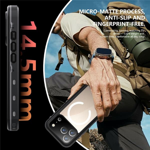 【BQ】[LLC]REDPEPPER iPhone 17 Pro -kotelo MagSafe Vedenpitävä IP68 Musta 116