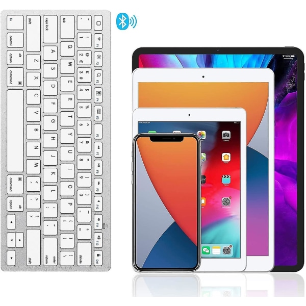 Bluetooth Keyboard Compatible With New Ipad 10.2(9th Gen 2021/8th white