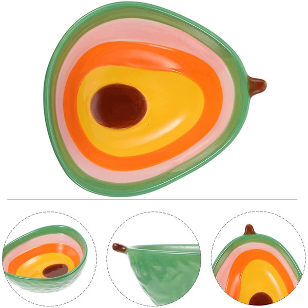 Keramisk salladsskål Spannmålsskål Pastaskålar Söta fruktformade skålar för soppa Fruktfat Barnmatbehållare 5 tum Dumpling Plate (Avocado)