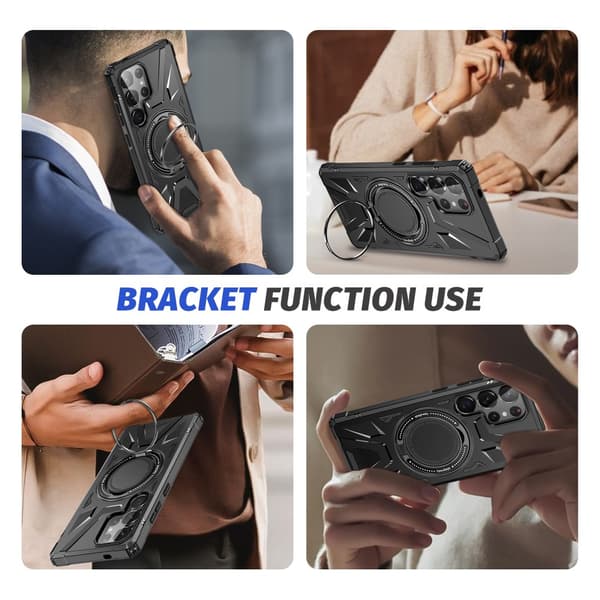 Hybridfodral Samsung Galaxy S25 Ultra MagSafe Ring Svart