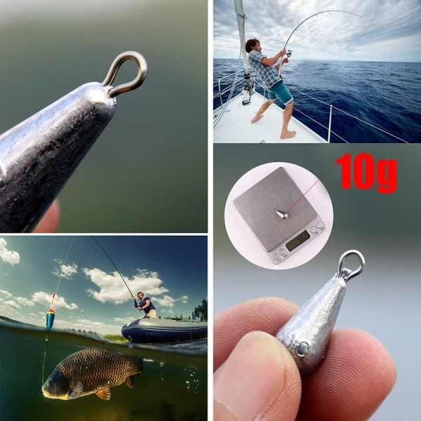 20-delers fiskevekt-sink Drop Shape fiske-sink for utendørs fiske