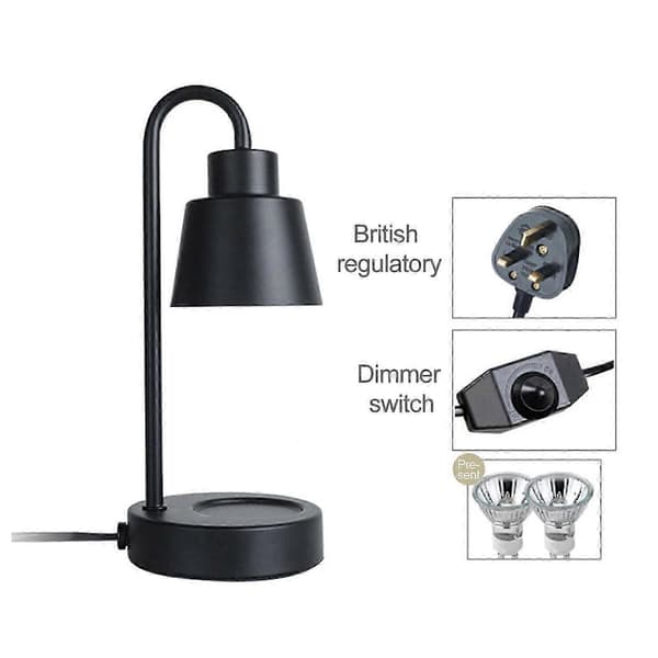 Aromaterapi Smeltevokslampe Dimbar Nattlampe Bordlampe Varmere svart black 220v