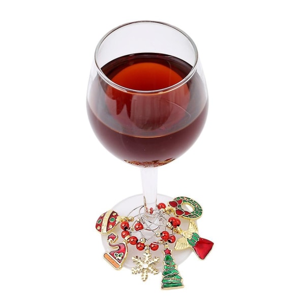 Christmas Wine Glass Charm - Borddekorasjon GOLD