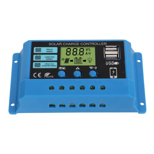 Solar Charge Controller 10A til 12V 24V Batteri Gadelygte PV Panel