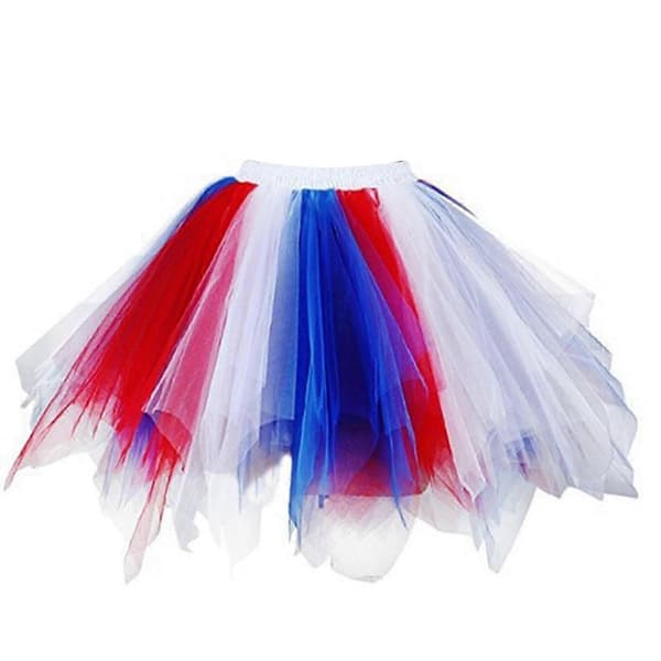 Tyllkjol Dam Mesh Elastisk Tutu Kjol Vuxen Karneval Dans Kjol - JA White XXL