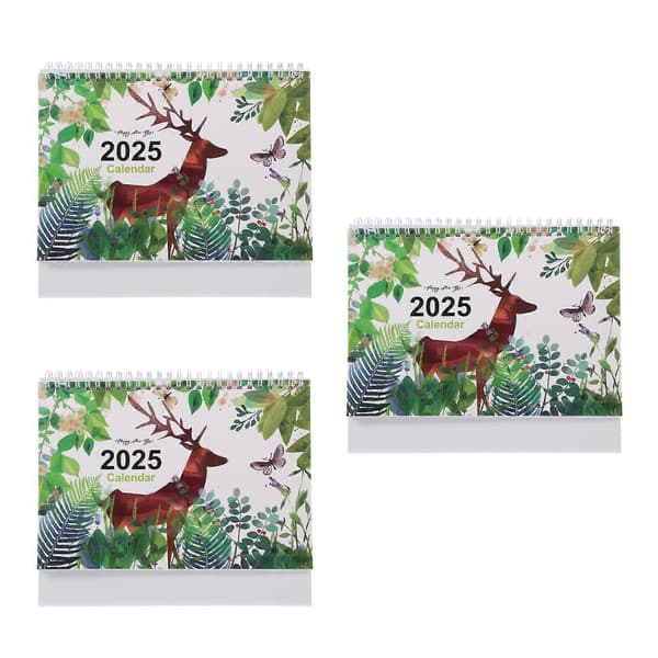 Fristående skrivbordskalendar 3 delar för månatlig organisation år 2025