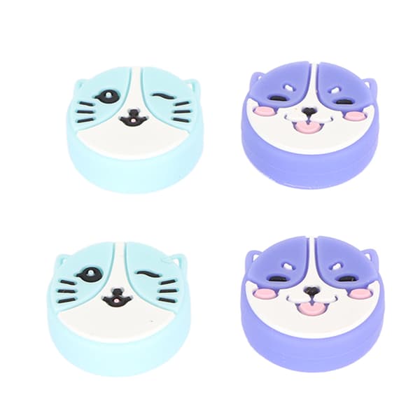 Joystickskydd Förhindra Halk Söt Katt Hund Form Silikon Tumgreppskydd för Switch Lite 4st