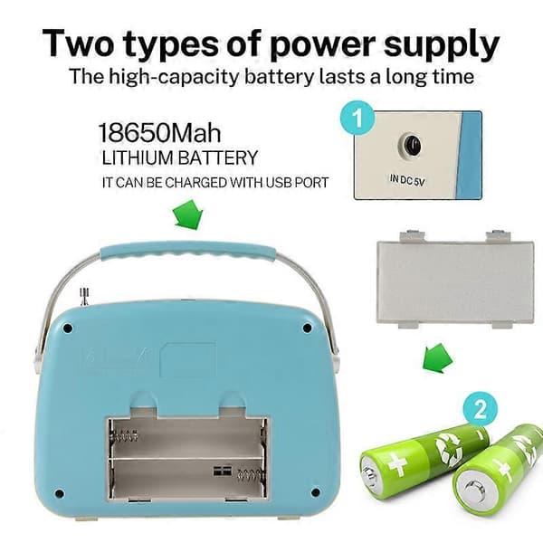 【BQ】HFES Retro Bluetooth Radio FM USB SD AUX Multifunksjonell for Hjemmekontor