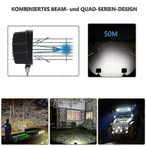 LED-arbeidslys 2-pakning for bil, traktor, terrengbil