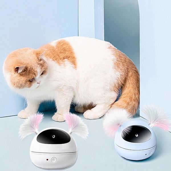 Kattleksak Intressant Vackert söt form Reptålig Underhållande husdjursinteraktion Lindra tristess Elektrisk katt Infraröda ljusleksaker för hemmet Pl White