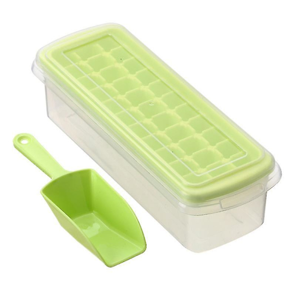 Ice Cube Fack Lock Och Bin Silikon Is Fack Med Skopa 33 grids Pink