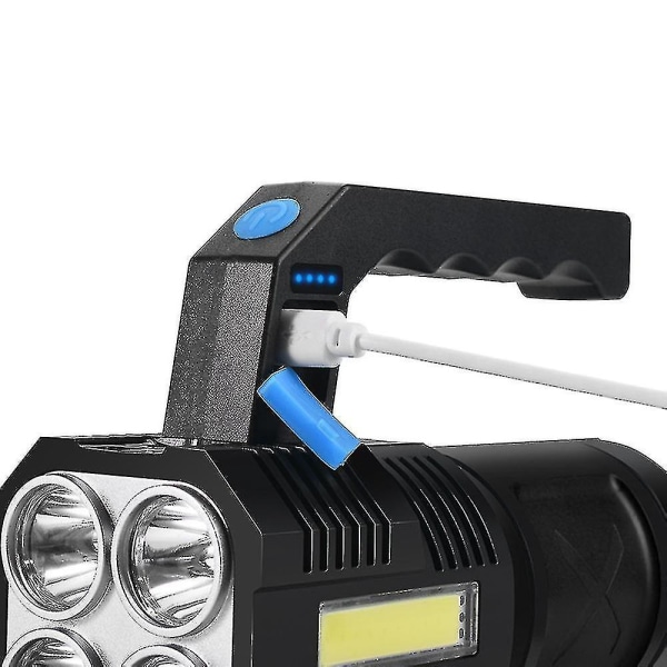 Hhcx-high Powered Flashlight Usb Rechargeable Searchlight Outdoor Waterproof Portable Led Lamp