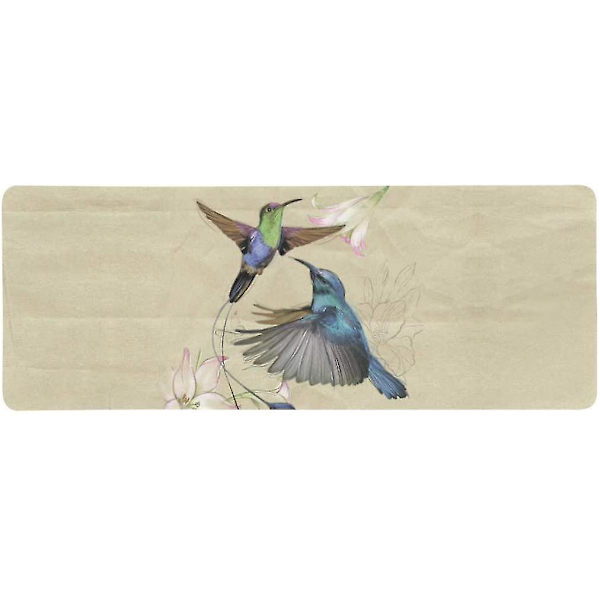 Vintage Hummingbirds Liljakukilla Extra pidennetty suuri pelihiirimattomatto Pöytäalustan näppäimistömatto 31,5x12 tuumaa