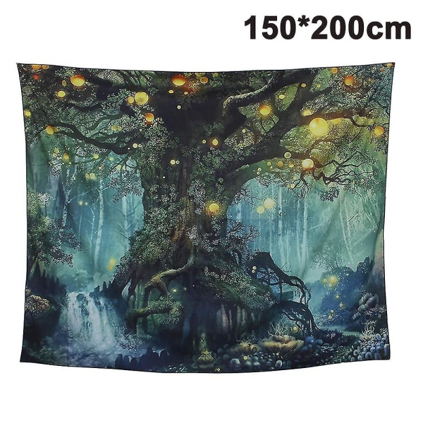 Blommig 3d vägghängande gobeläng Creative Forest Realistic 3d