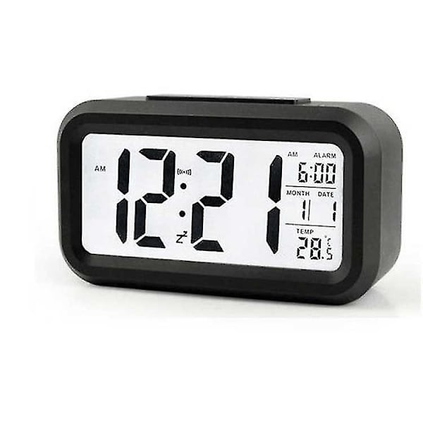 Regenboghorn Smart Light Lcd Väckarklocka 4 Färgval, Svart Black