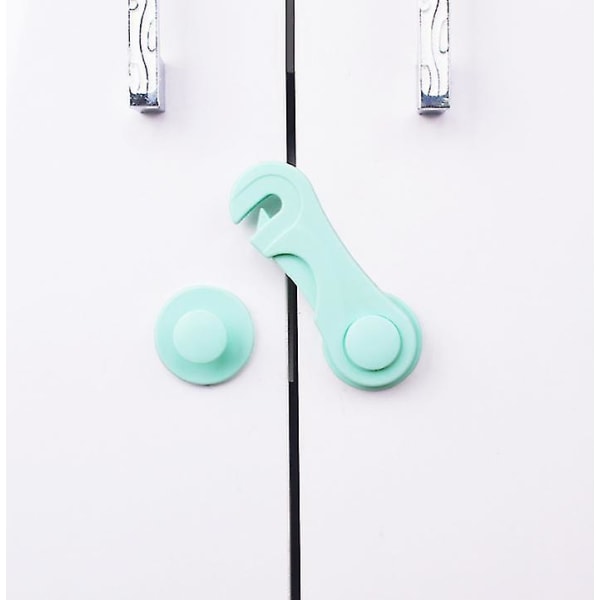 10pcs Child Cupboard Cabinet Safety Locks Cabinet Door Drawer Safety Lock Green