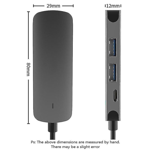 USB Type C -keskitin 4 in 1 -sovitin 4-porttinen nopea lukulaite USB C - USB 3.0 Hdmi-muunnin