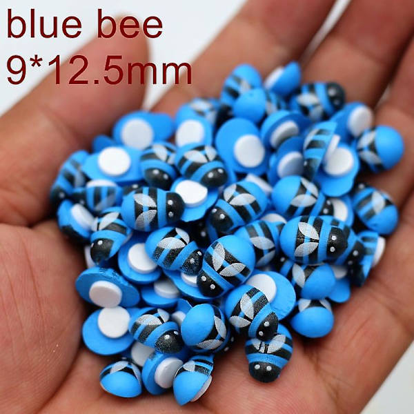 100 kpl Mini Wood Bee Leppäkerttu Värikäs Liimalla Koti Jääkaappi Seinäkoristeet Tee itsetehdyt lasten lahjajuhlatarvikkeet blue bee
