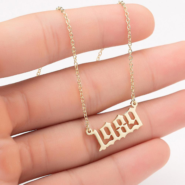 1980-2019 Birth Year Number Charm Pendant Stainless Steel Chain Necklace Jewelry Silver 1983