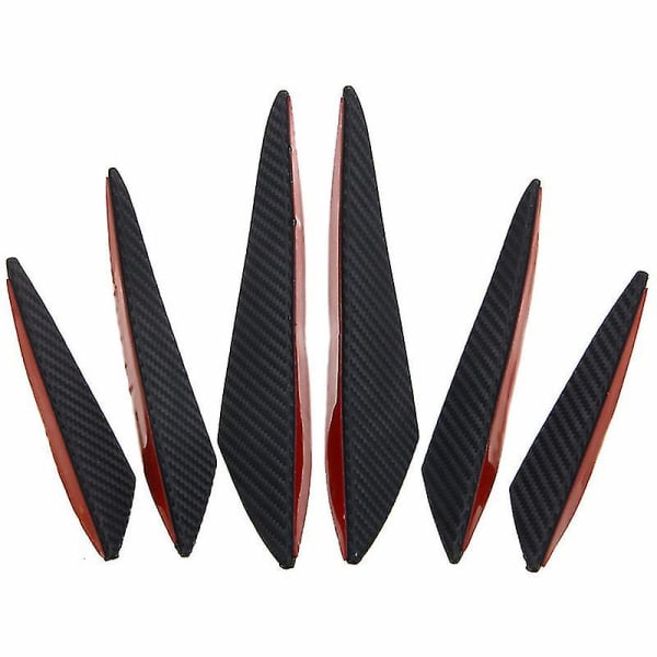 6 kpl Universal Carbon Fiber Look -auton etupuskurin evät Spoileri Wing Lip Splitter