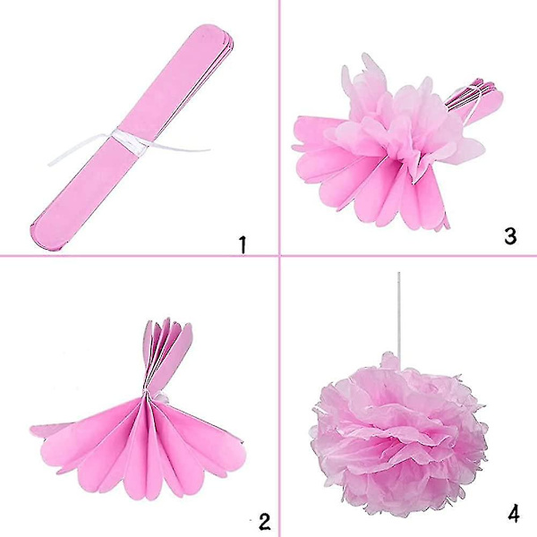 Honeycomb Blomsterballer, Pompom Flower, Tissue Paper Pom Poms, Hengende Ball