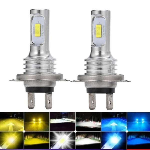 2stk H1 H3 H4 H7 H8/h11 9005 9006 6000k Super White Csp Led Headlight Bulb Kit H11 H8 Ice Blue