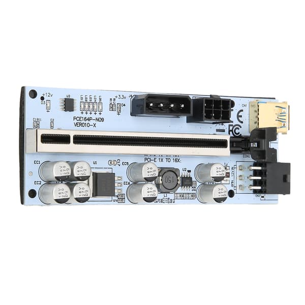 PCIE Riser-kort 8 Faste Kondensatorer Stærk Anti-Interferens GPU 1X til X16 til Windows 7 til Windows 10