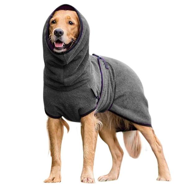 Husdjur Hund Kläder Handduk Torkning Badrock Kappa Valp Varmare Kläder Dark Grey 5XL